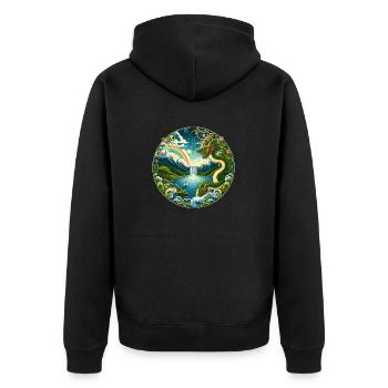 Chinese Fairy Tale - Unisex Premium Organic Zip Hoodie - black - Back - Nico (187cm)