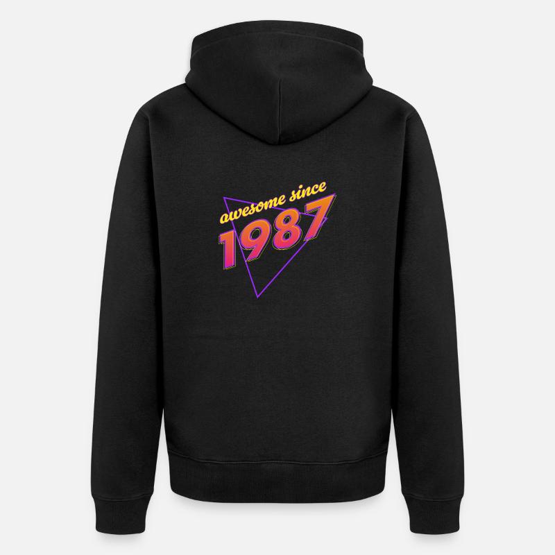 Rétro - Awesome since 1987 - Veste à capuche bio Premium Unisexe - noir