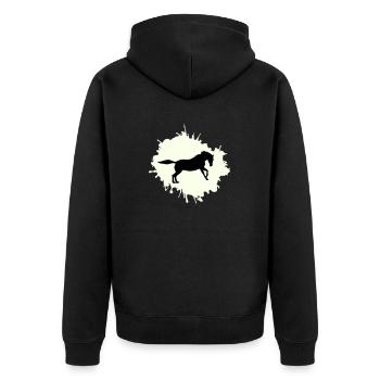 Horse Blobs - Unisex Premium Organic Zip Hoodie - black - Back - Nico (187cm)