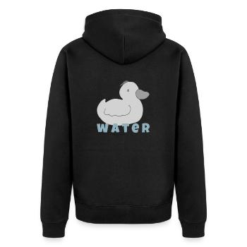 duckling water - Unisex Premium Organic Zip Hoodie - black - Back - Nico (187cm)