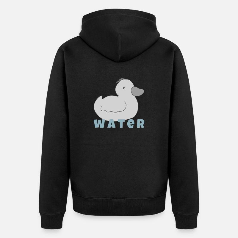 entchen water - Unisex Premium Bio Zip Hoodie - Schwarz