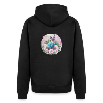 Sphynx Cat pour les amoureux des chats - Veste à capuche bio Premium Unisexe - noir - Dos - Nico (187cm)