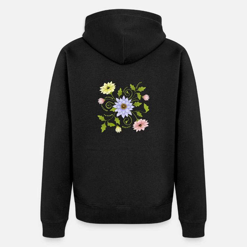 Fleur - Veste à capuche bio Premium Unisexe - noir