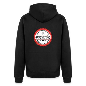 Approuvé meilleur DOCTEUR - Veste à capuche bio Premium Unisexe - noir - Dos - Nico (187cm)