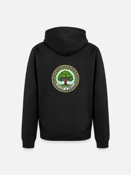 Plant a Tree - Unisex Premium Organic Zip Hoodie - black