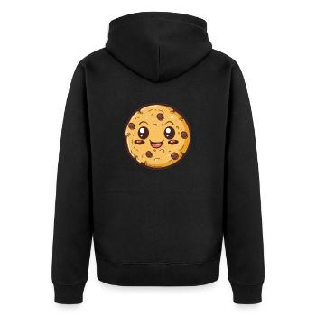 Bande dessinée de biscuit drôle - Veste à capuche bio Premium Unisexe - noir - Dos - Nico (187cm)