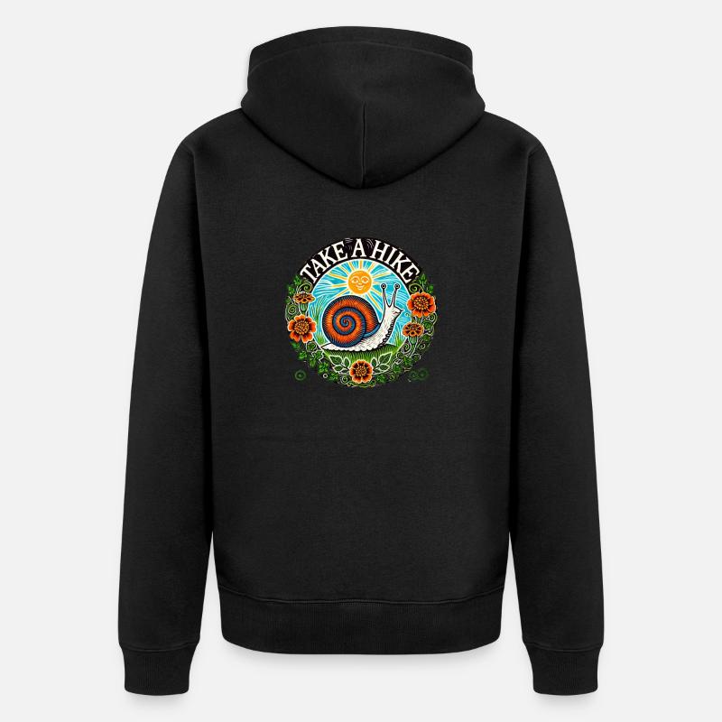 Wanderschnecke - Unisex Premium Bio Zip Hoodie - Schwarz