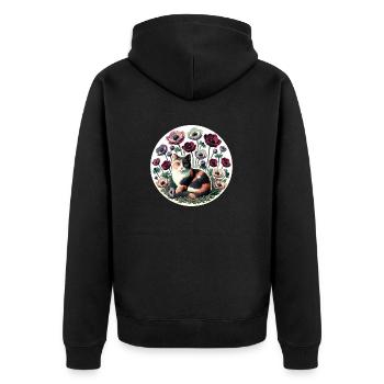 Kattun-Katze - Unisex Premium Bio Zip Hoodie - Schwarz - Hinten - Nico (187cm)