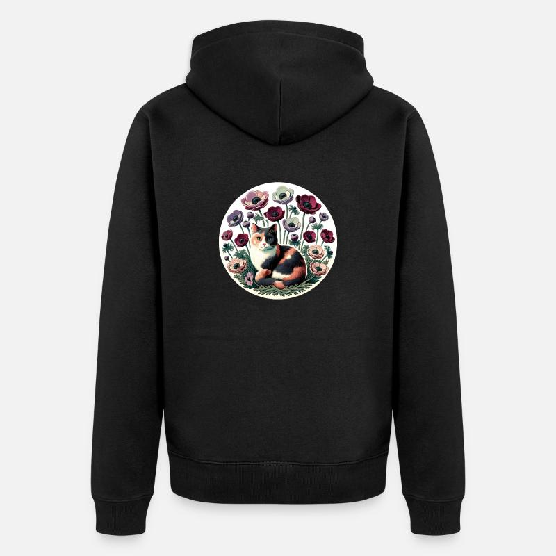 Chat calicot - Veste à capuche bio Premium Unisexe - noir