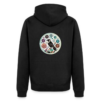 Rabe - Unisex Premium Bio Zip Hoodie - Schwarz - Hinten - Nico (187cm)