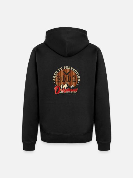 Ikonisches Jubiläum 2008 - Unisex Premium Bio Zip Hoodie - Schwarz