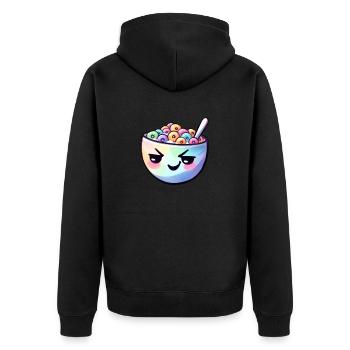 Céréales animées pour le petit-déjeuner - Veste à capuche bio Premium Unisexe - noir - Dos - Nico (187cm)