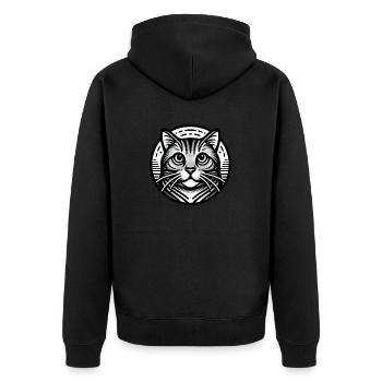 Domestic Cat Gifts - Unisex Premium Organic Zip Hoodie - black - Back - Nico (187cm)