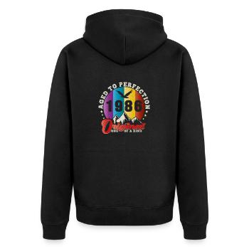 Perfection 1986 -38th Anniversary,Original - Unisex Premium Organic Zip Hoodie - black - Back - Nico (187cm)