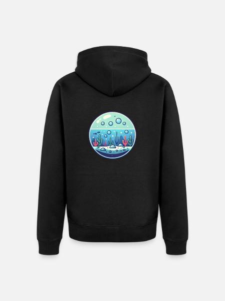 Wasserblase - Unisex Premium Bio Zip Hoodie - Schwarz