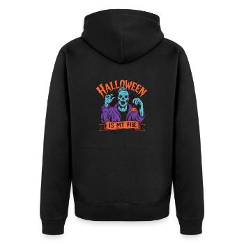 Halloween is my vibe - Veste à capuche bio Premium Unisexe - noir - Dos - Nico (187cm)