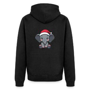 Noël des éléphants - Veste à capuche bio Premium Unisexe - noir - Dos - Nico (187cm)