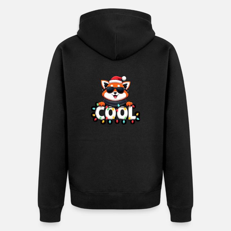 Panda roux cool - Veste à capuche bio Premium Unisexe - noir