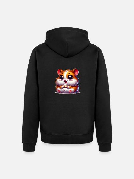 Hamster Comic - Unisex Premium Organic Zip Hoodie - black