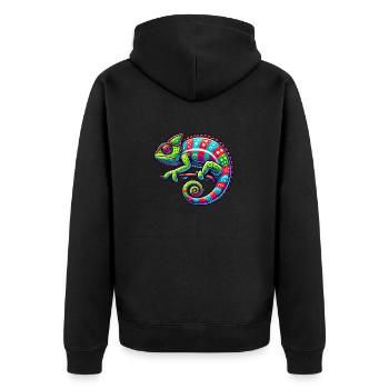chameleon - Unisex Premium Organic Zip Hoodie - black - Back - Nico (187cm)