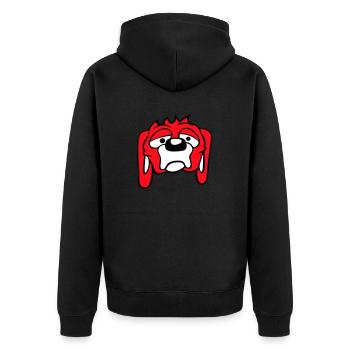 Hund Guckt Unglücklich Traurig Schüchtern Angst - Unisex Premium Bio Zip Hoodie - Schwarz - Hinten - Nico (187cm)