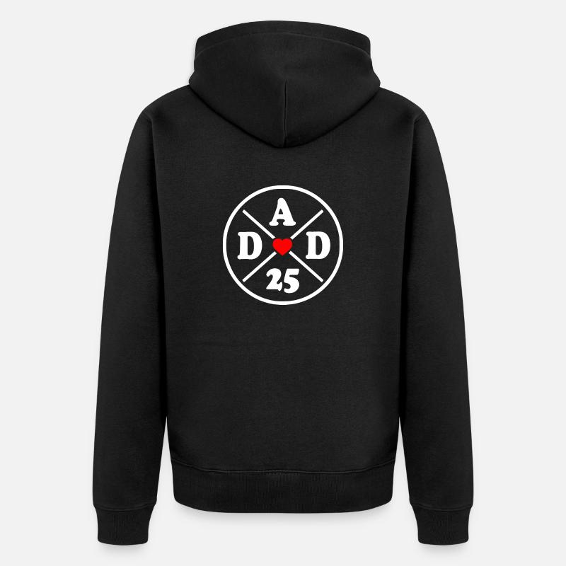 Dad 2025 - Unisex Premium Bio Zip Hoodie - Schwarz