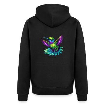 Colibri Oiseau - Veste à capuche bio Premium Unisexe - noir - Dos - Nico (187cm)
