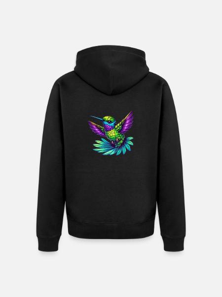 Colibri Oiseau - Veste à capuche bio Premium Unisexe - noir