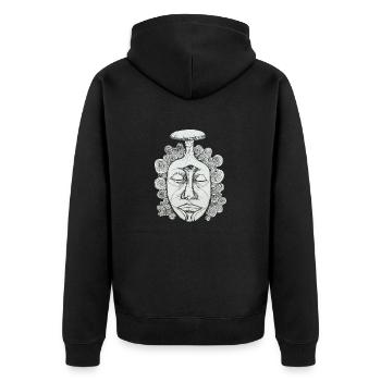 Drittes Auge - Unisex Premium Bio Zip Hoodie - Schwarz - Hinten - Nico (187cm)