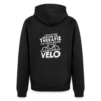 Thérapie - Faire Du Vélo - Veste à capuche bio Premium Unisexe - noir - Dos - Nico (187cm)