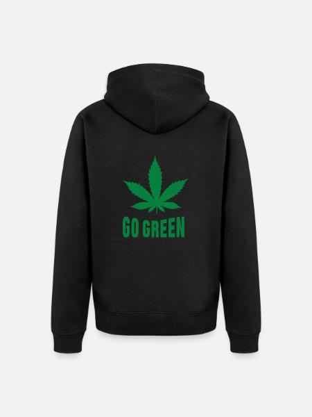 Weed Go Green - Unisex Premium Bio Zip Hoodie - Schwarz