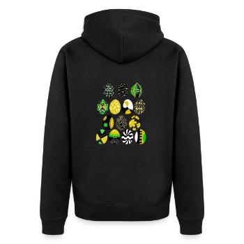 Ostereier - Unisex Premium Bio Zip Hoodie - Schwarz - Hinten - Nico (187cm)