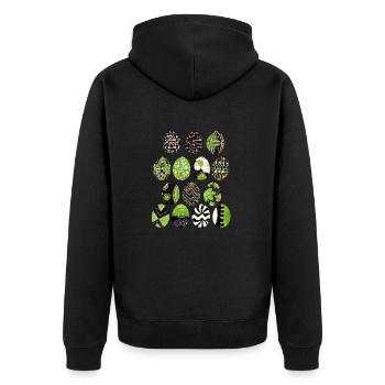 Osterei - Unisex Premium Bio Zip Hoodie - Schwarz - Hinten - Nico (187cm)