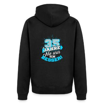 35 Jahre Geburtstag Geburtstagsgeschenk Nie besser - Unisex Premium Bio Zip Hoodie - Schwarz - Hinten - Nico (187cm)