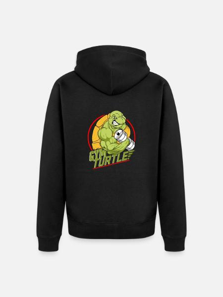 Gym Turtle Gym Design - Unisex Premium Organic Zip Hoodie - black