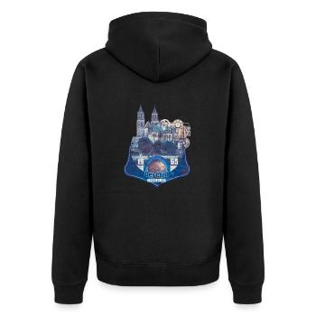magdeburg an der elbe - Unisex Premium Bio Zip Hoodie - Schwarz - Hinten - Nico (187cm)