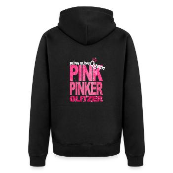 Bling Queen Pink Glitzer Prinzessin Geburtstag - Unisex Premium Bio Zip Hoodie - Schwarz - Hinten - Nico (187cm)