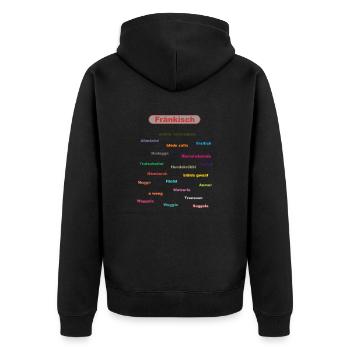 franken rs - Unisex Premium Bio Zip Hoodie - Schwarz - Hinten - Nico (187cm)