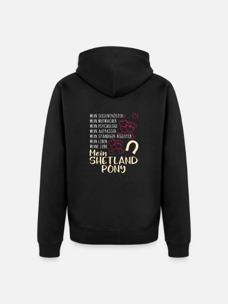 SHETLAND-PONY - mein - Unisex Premium Bio Zip Hoodie - Schwarz