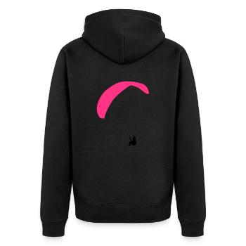 paragliding - Unisex Premium Bio Zip Hoodie - Schwarz - Hinten - Nico (187cm)