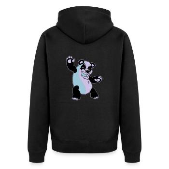 Panda Kiss - Unisex Premium Bio Zip Hoodie - Schwarz - Hinten - Nico (187cm)