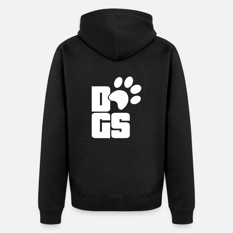 Hundepfote Geschenkidee - Unisex Premium Bio Zip Hoodie - Schwarz