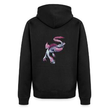 water dragon - Unisex Premium Bio Zip Hoodie - Schwarz - Hinten - Nico (187cm)