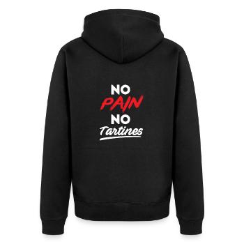 No pain no tartines - Veste à capuche bio Premium Unisexe - noir - Dos - Nico (187cm)