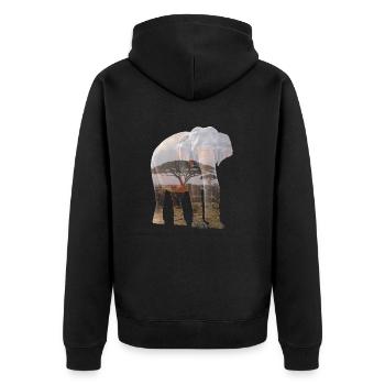 éléphant - Veste à capuche bio Premium Unisexe - noir - Dos - Nico (187cm)