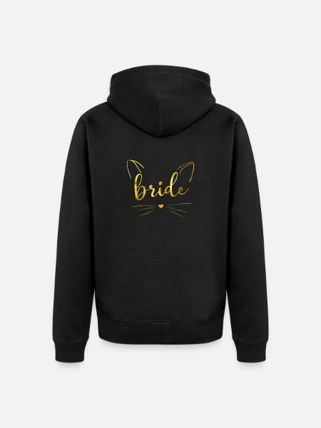 Bride Cat - Unisex Premium Organic Zip Hoodie - black