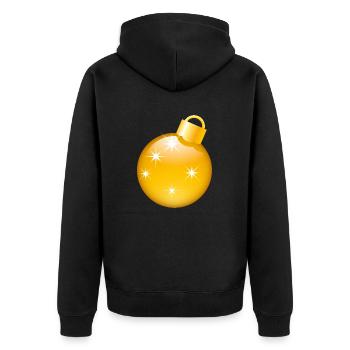 Smiley Christmas bauble - Unisex Premium Organic Zip Hoodie - black - Back - Nico (187cm)