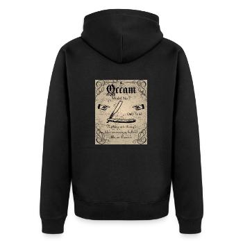 Ockhams Rasiermesser - Unisex Premium Bio Zip Hoodie - Schwarz - Hinten - Nico (187cm)