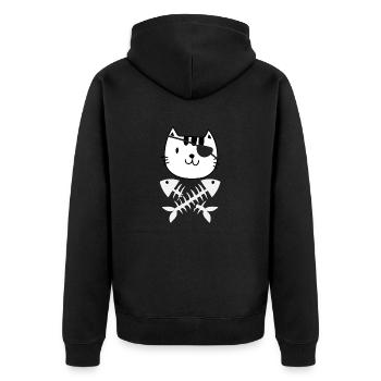 Chat pirate - Veste à capuche bio Premium Unisexe - noir - Dos - Nico (187cm)