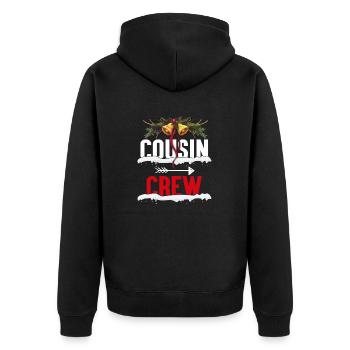 Cousin Crew - Unisex Premium Organic Zip Hoodie - black - Back - Nico (187cm)